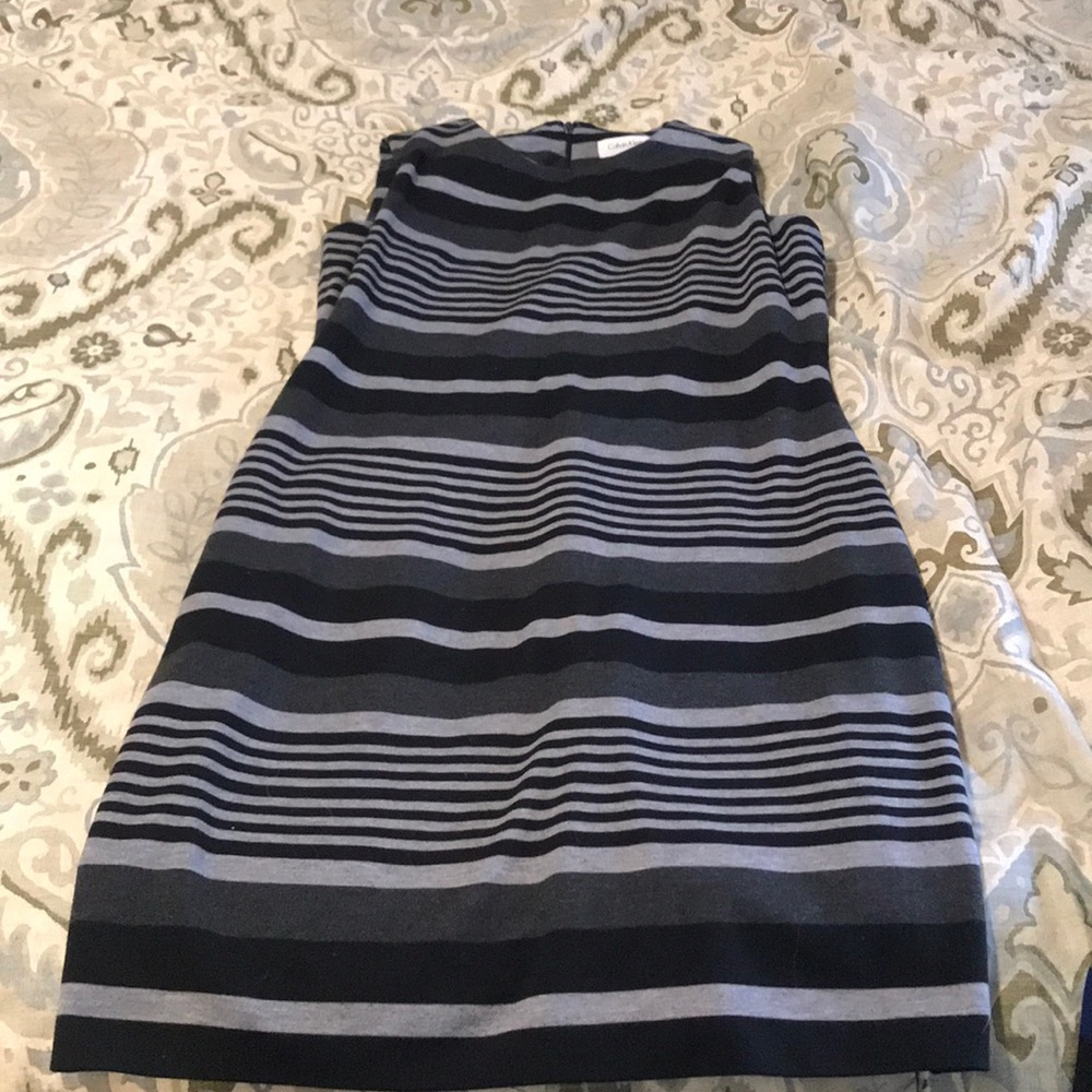 Calvin Klein dress black and gray striped